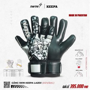 Găng tay thủ môn IWIN KEEPA LAZEX Đen Bạc – Khẳng định phong cách và hiệu năng