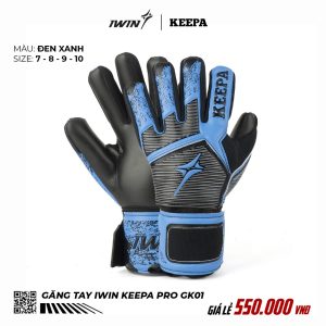 Găng tay thủ môn IWIN KEEPA PRO GK01 - Đen Xanh Dương
