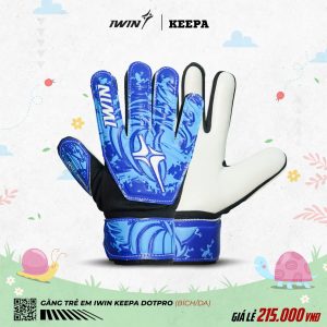 Găng Tay Thủ Môn Trẻ Em IWIN Keepa DOTPRO Xanh Bích