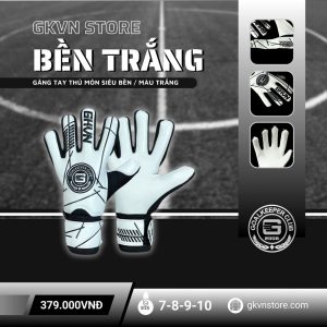 Găng tay thủ môn GKVN BEN màu trắng - Hiện đại, Bền bỉ, Bắt dính tối ưu