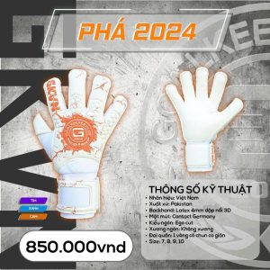 Găng Tay Thủ Môn PHÁ 2024 - Phiên Bản Màu Trắng Cam