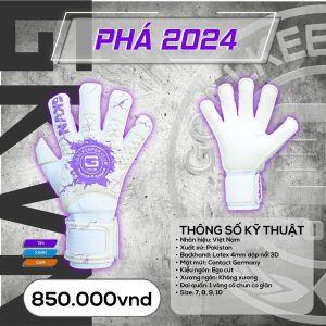 Găng Tay Thủ Môn PHÁ 2024 – Tím Nhạt Ánh UV