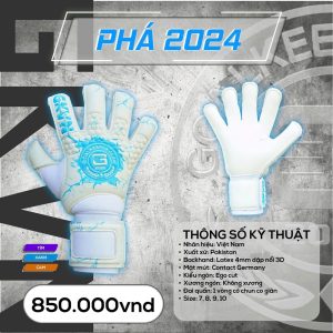 Găng Tay Thủ Môn GKVN PHÁ 2024 - Trắng Xanh Neon
