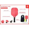 Vợt Pickleball P-924C Màu Đỏ - Kiểm Soát Đỉnh Cao & Phong Cách Cá Tính
