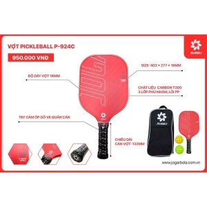 Vợt Pickleball P-924C Màu Đỏ - Kiểm Soát Đỉnh Cao & Phong Cách Cá Tính