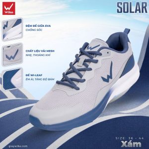 Giày Thể Thao Wika Solar Màu Xám Navy - Phong Cách & Thoải Mái