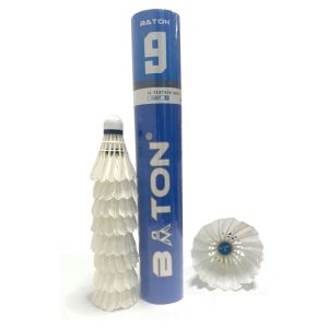 Quả Cầu Lông BATON No.9 - Màu Trắng Viền Xanh | Ống Đựng Xanh Dương - Ống 12 quả