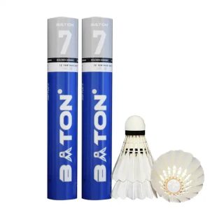 Cầu lông lông vũ BATON No.7 – Xanh dương đậm chuyên nghiệp - Ống 12 quả