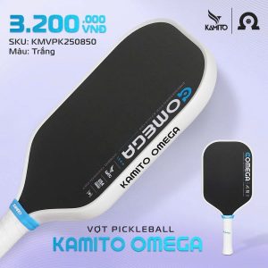 Vợt Pickleball Kamito Omega Đen Trắng – Thiết Kế Chuẩn Quốc Tế, Cá Tính Tối Giản