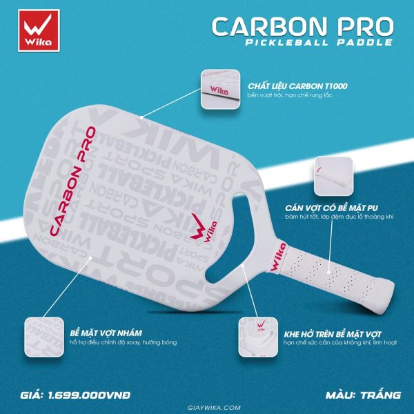 Vợt Pickleball Wika Carbon Pro Xanh Dương – Đỉnh Cao Công Nghệ & Thiết Kế Thể Thao - Ảnh 2