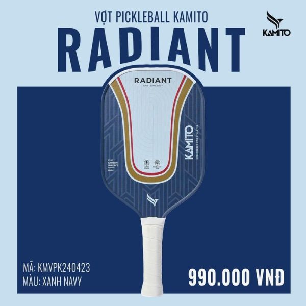 Vợt Pickleball Kamito Radiant Xanh Navy – Mạnh mẽ & Chuyên Nghiệp
