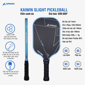 Vợt Pickleball KAIWIN SLIGHT - Viền Xanh Da Năng Động