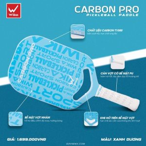 Vợt Pickleball Wika Carbon Pro Xanh Dương – Đỉnh Cao Công Nghệ & Thiết Kế Thể Thao