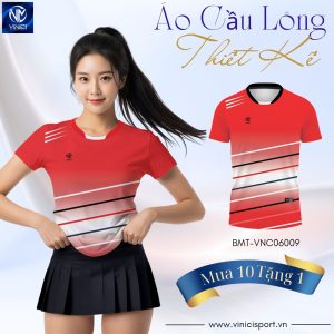 Áo Cầu Lông Thiết Kế Đỏ Rực BMT-VNC06009 - Năng Động Và Mạnh Mẽ