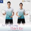 Áo cầu lông thiết kế BMT-VNC06-22 trắng xanh chuyển màu