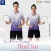 Áo cầu lông thiết kế BMT-VNC06-25 trắng tím ombré nổi bật