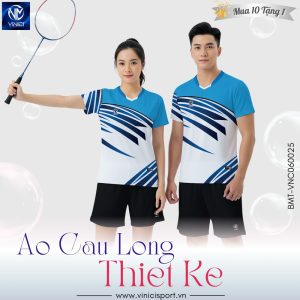 Áo Cầu Lông Thể Thao Xanh Dương Trắng BMT-VNC06-26 – Thiết Kế Năng Động, Unisex