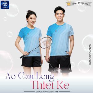 Áo Cầu Lông Thiết Kế VINICI Màu Xanh Thiên Thanh – Mã BMT-VNC06-30