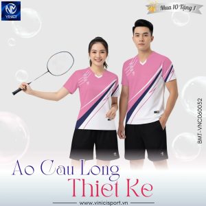 Áo Cầu Lông Thiết Kế Hồng Pastel BMT-VNC060032
