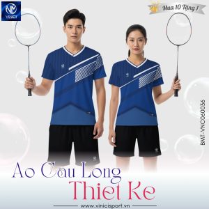 Áo cầu lông thiết kế VINICI Xanh Dương - Năng động & Đẳng cấp cho vận động viên