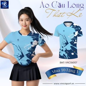 Áo cầu lông thiết kế VINICI xanh da trời BMT-VNC06