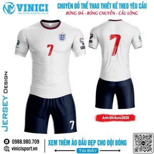 Áo Bóng Đá Tuyển Anh Euro 2020 - Trắng Đỏ Cá Tính