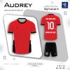 Áo bóng đá Audrey phối đỏ đen trắng – Thiết kế thể thao đẳng cấp