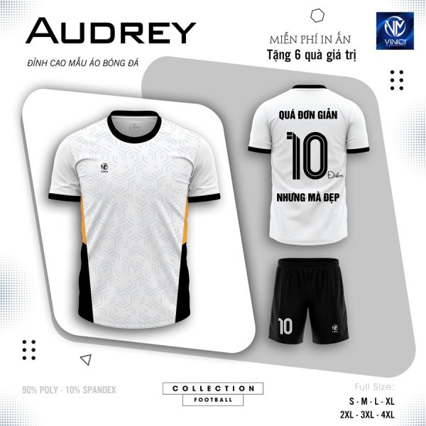Áo Bóng Đá AUDREY Màu Trắng - Thanh Lịch & Mạnh Mẽ