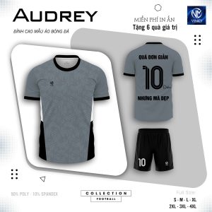 Áo Bóng Đá Không Logo Thiết Kế AUDREY - Xám Trung Tính