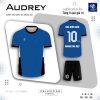 Áo Bóng Đá Không Logo Thiết Kế Audrey Xanh Dương - Đen Trắng