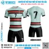 Áo Đấu Bóng Đá Xanh Bạc Hà - Sọc Đỏ Đen Mạnh Mẽ | Vinici Sport