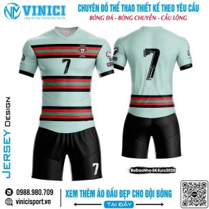 Áo Đấu Bóng Đá Xanh Bạc Hà - Sọc Đỏ Đen Mạnh Mẽ | Vinici Sport