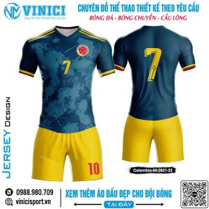 Áo bóng đá Colombia SK 2021-2022 màu xanh navy thiết kế độc quyền bởi Vinici Sport
