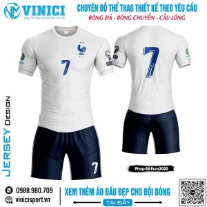 Đồng phục thể thao Pháp SK Euro 2020 - Trắng & Xanh Đậm nổi bật
