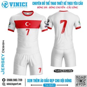 Áo Đấu Đội Tuyển Thổ Nhĩ Kỳ Trắng - EURO 2020
