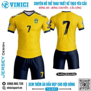 Bộ Quần Áo Bóng Đá Thụy Điển Sân Nhà Euro 2020 - Vàng Navy Năng Động