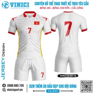 Áo Đấu Việt Nam SK 2021-22 Màu Trắng - Thiết Kế Năng Động, Cá Tính