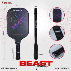 Vợt Pickleball Gamicy Beast 14mm - Đen Neon Cá Tính