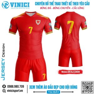 Bộ Đồ Đá Bóng Đội Tuyển Wales Euro 2020 Màu Đỏ VINICI Thiết Kế