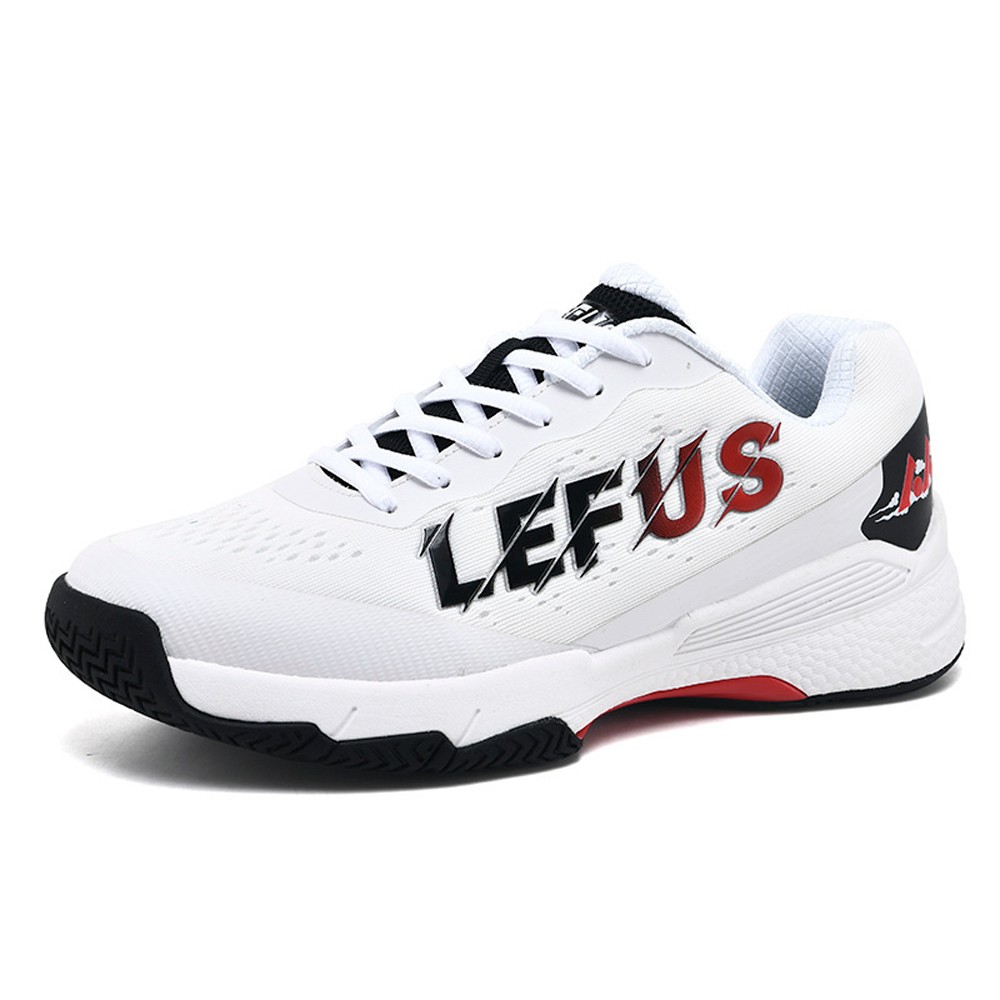 Giày thể thao LEFUS L025 màu trắng đen cho nam và nữ, thích hợp chơi cầu lông, chạy bộ, tennis