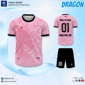 Áo Bóng Đá DRAGON Hồng Pastel – Độc Đáo Và Thoải Mái Trên Mọi Sân Cỏ