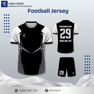 Áo Bóng Đá Vinici Sport Jersey Đen Trắng - Thiết Kế Hiện Đại, Chất Liệu Thể Thao