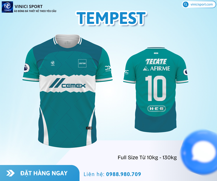 Áo bóng đá TEMPES trắng đen xám - Thiết kế thể thao, chất liệu cao cấp - Ảnh 4