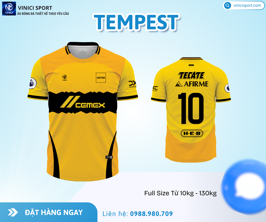 Áo bóng đá TEMPES trắng đen xám - Thiết kế thể thao, chất liệu cao cấp - Ảnh 7