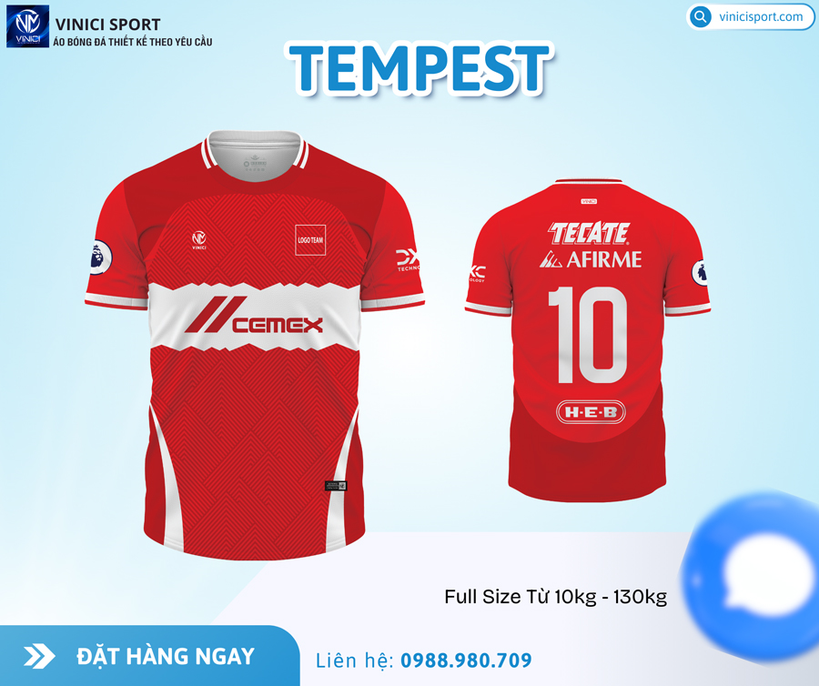 Áo bóng đá TEMPES trắng đen xám - Thiết kế thể thao, chất liệu cao cấp - Ảnh 3