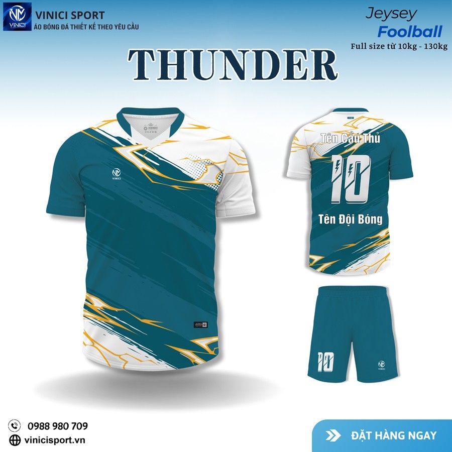 Bộ Quần Áo Bóng Đá Thunder Xanh Navy - Sấm Sét Mạnh Mẽ Trên Sân Cỏ - Ảnh 5