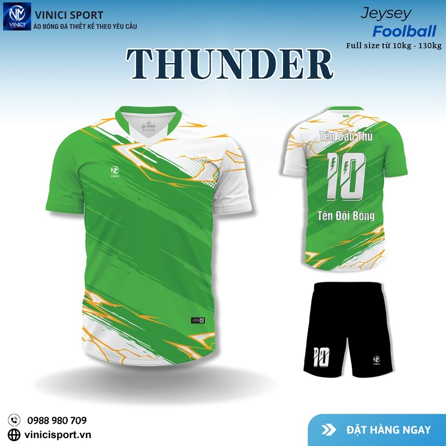 Bộ Quần Áo Bóng Đá Thunder Xanh Navy - Sấm Sét Mạnh Mẽ Trên Sân Cỏ - Ảnh 4