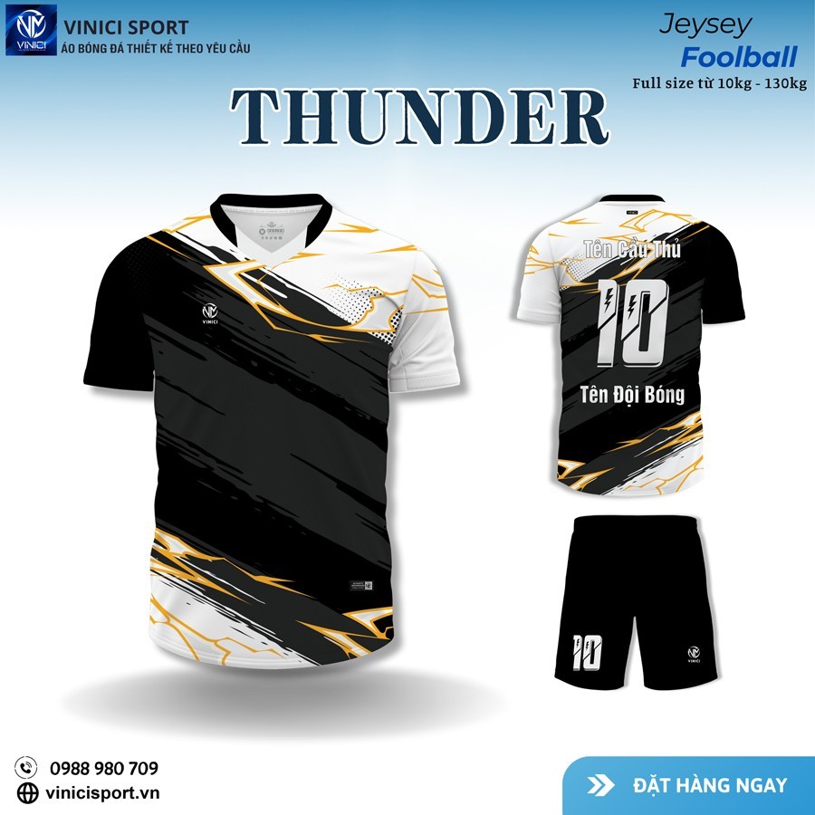 Bộ Quần Áo Bóng Đá Thunder Xanh Navy - Sấm Sét Mạnh Mẽ Trên Sân Cỏ - Ảnh 3