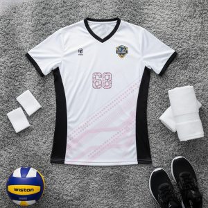 Áo Thể Thao Bóng Chuyền BC02-VNC068 Trắng Đen Cá Tính