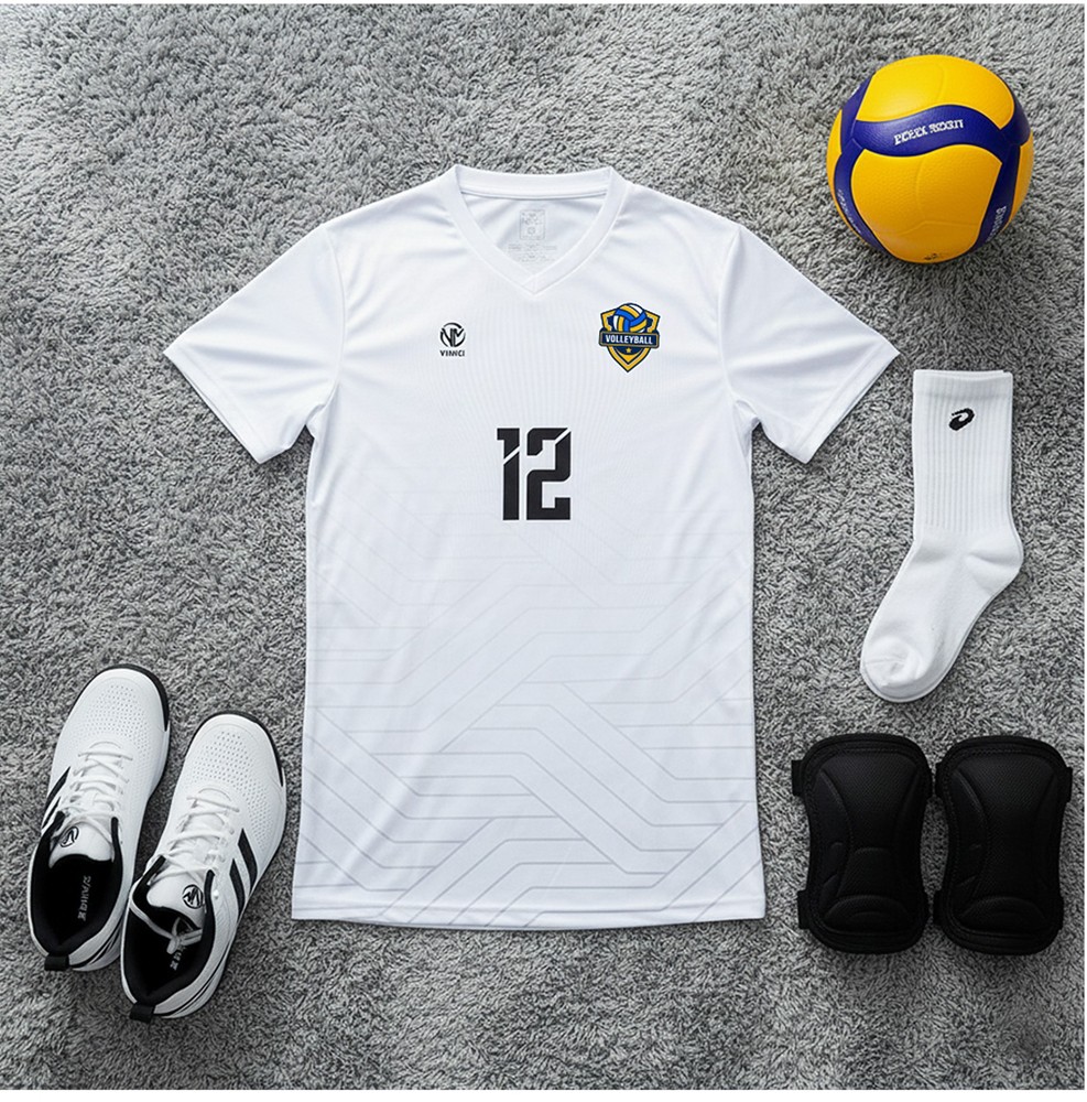 Áo bóng chuyền nam trắng BC02-VNC068-18 thiết kế thể thao hiện đại